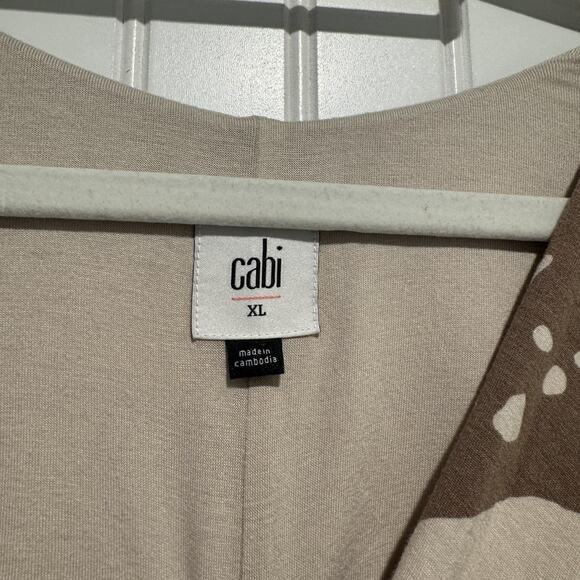 Cabi Swoon Maxi Dress Tiered Back Cutout Taupe Cream Size XL - Picture 5 of 8